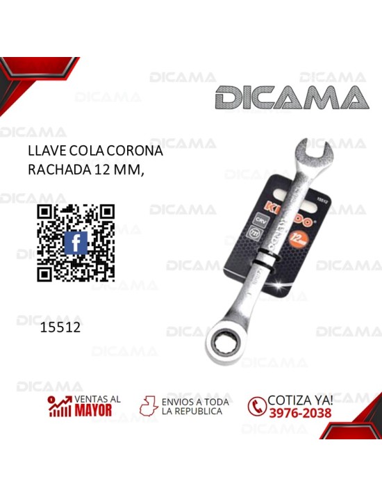 LLAVE COLA CORONA RACHADA 12 MM,