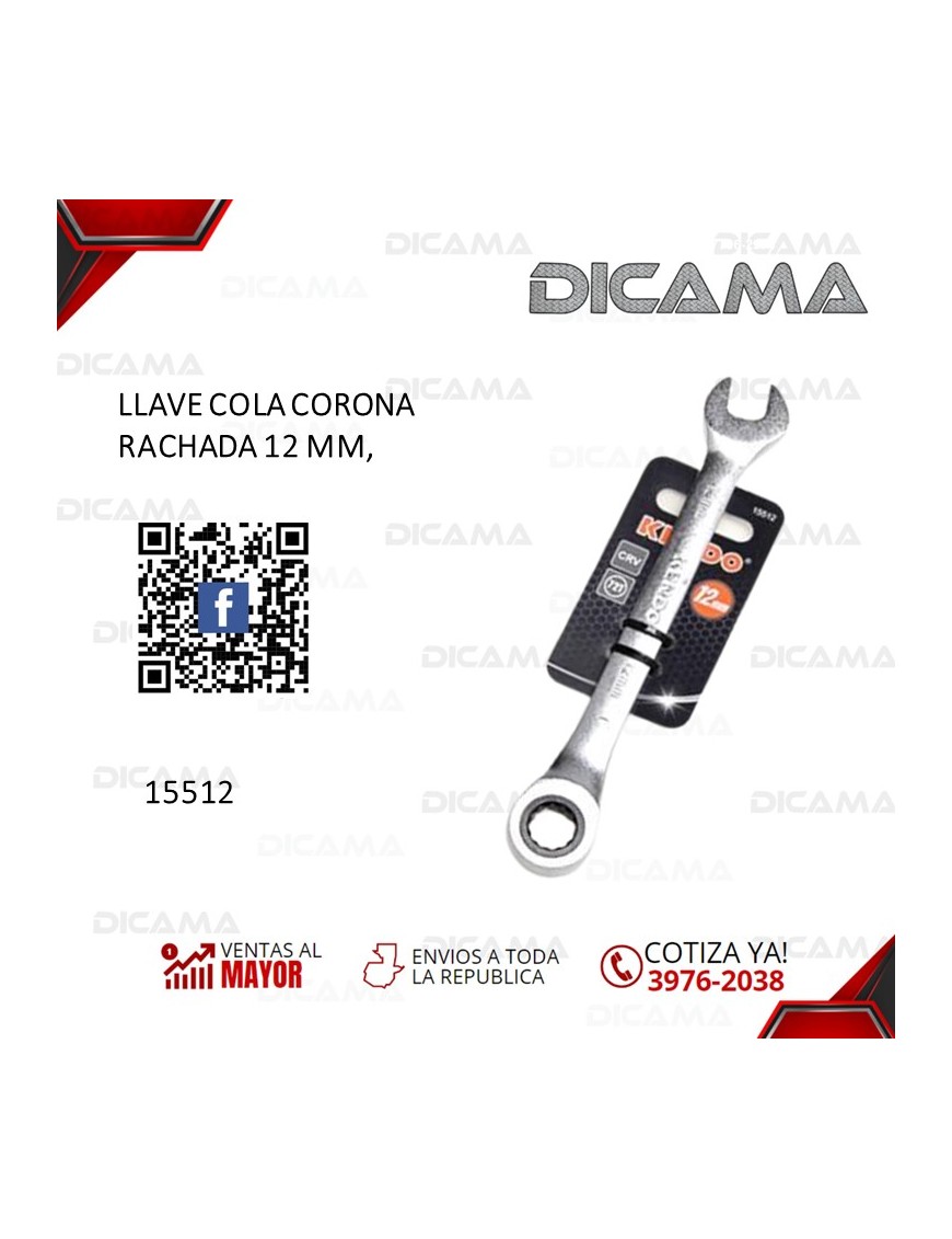 LLAVE COLA CORONA RACHADA 12 MM,