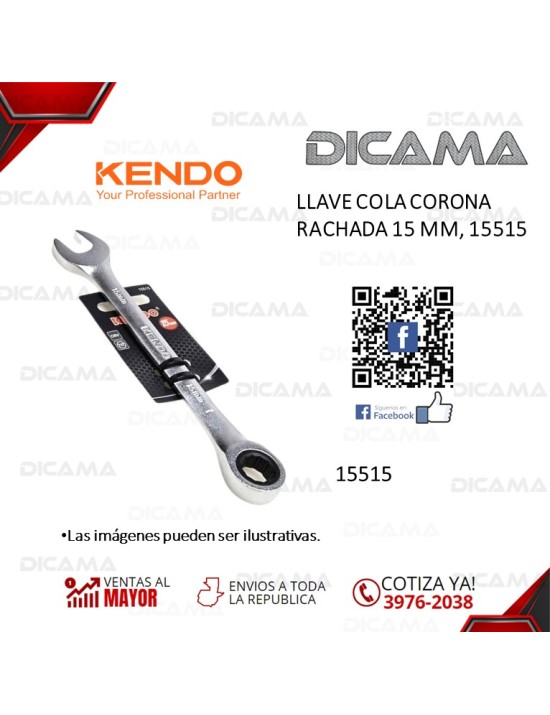LLAVE COLA CORONA RACHADA 15 MM,   15515