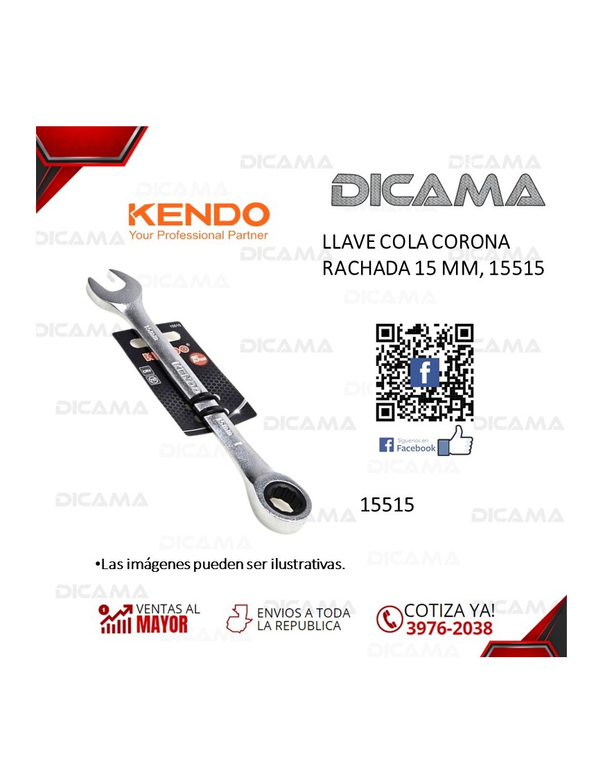 LLAVE COLA CORONA RACHADA 15 MM,   15515
