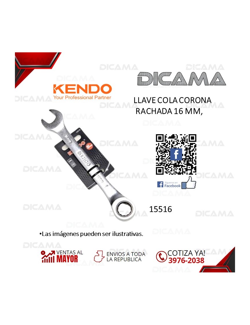 LLAVE COLA CORONA RACHADA 16 MM,