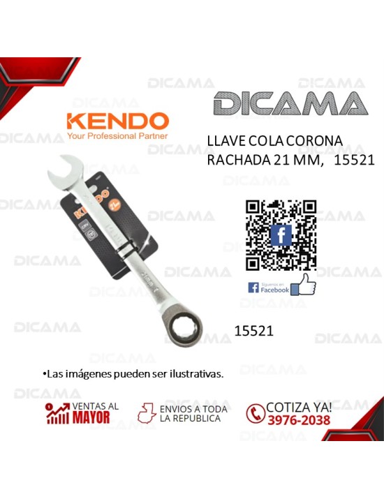 LLAVE COLA CORONA RACHADA 21 MM,   15521