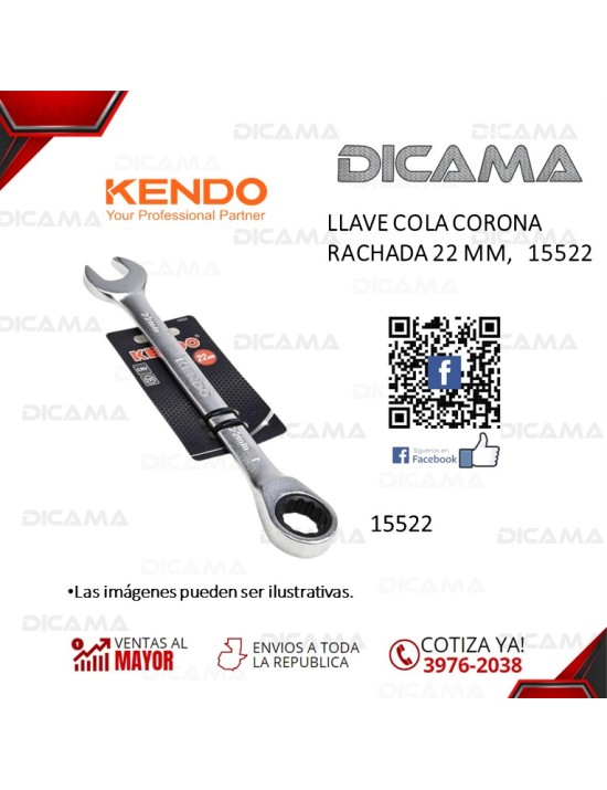 LLAVE COLA CORONA RACHADA 22 MM,   15522