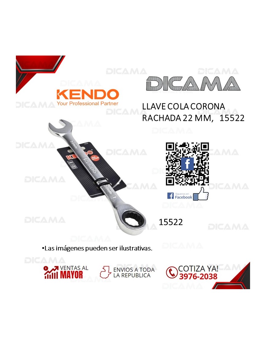 LLAVE COLA CORONA RACHADA 22 MM,   15522