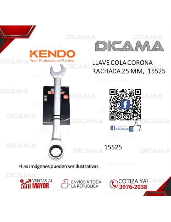 LLAVE COLA CORONA RACHADA 25 MM,   15525