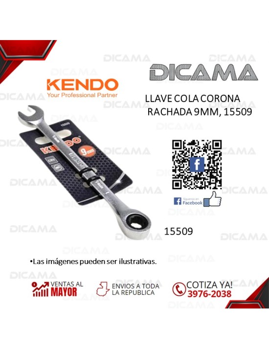 LLAVE COLA CORONA RACHADA 9MM,   15509