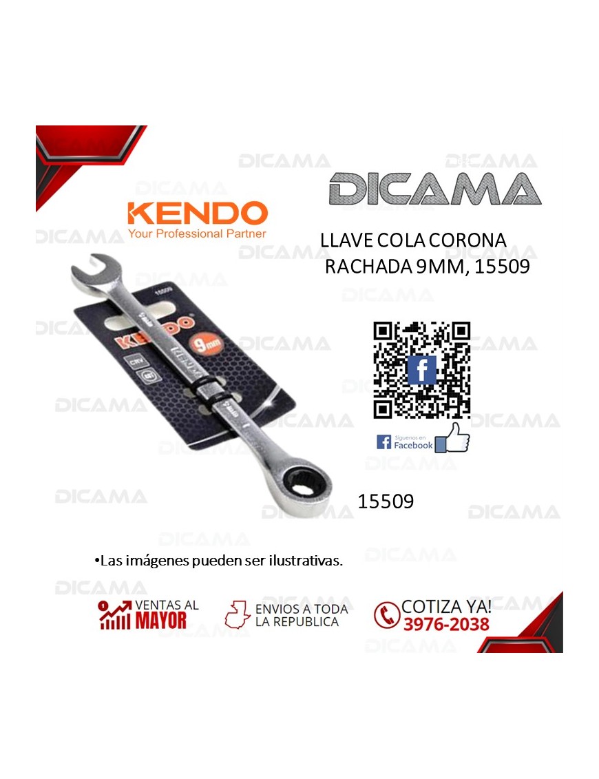 LLAVE COLA CORONA RACHADA 9MM,   15509