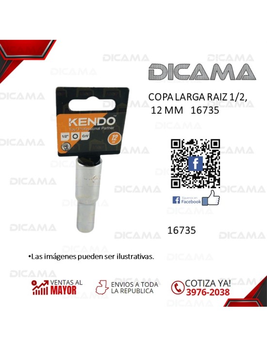 COPA RAIZ 1/2" 12MM LARGA