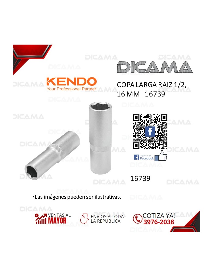 COPA RAIZ 1/2" 16MM LARGA