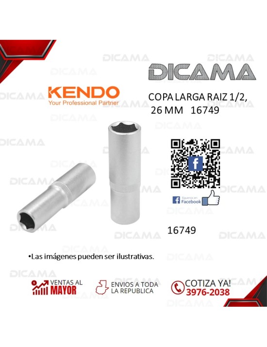 COPA RAIZ 1/2" 26MM LARGA