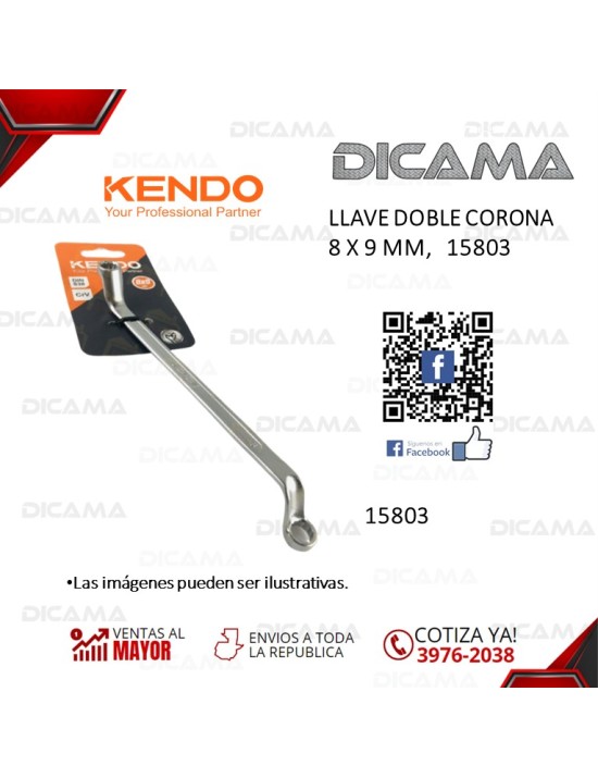 LLAVE DOBLE CORONA 8 X 9 MM,   15803