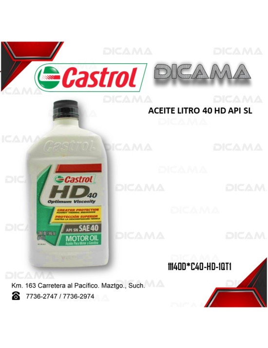 ACEITE LITRO 40 HD API SL