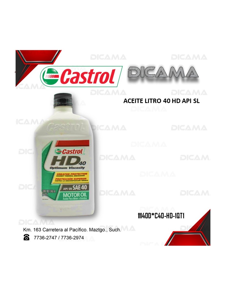 ACEITE LITRO 40 HD API SL