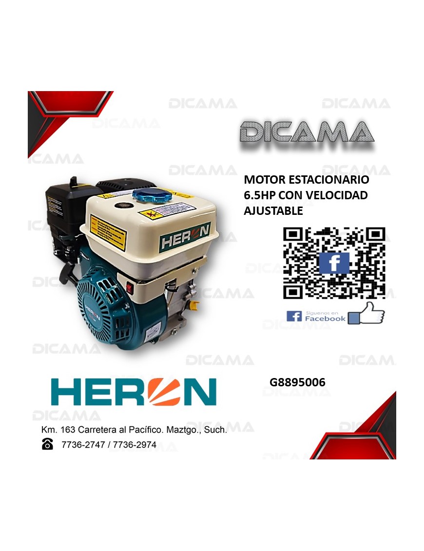 MOTOR ESTACIONARIO 6.5HP CON VELOCIDAD AJUSTABLE