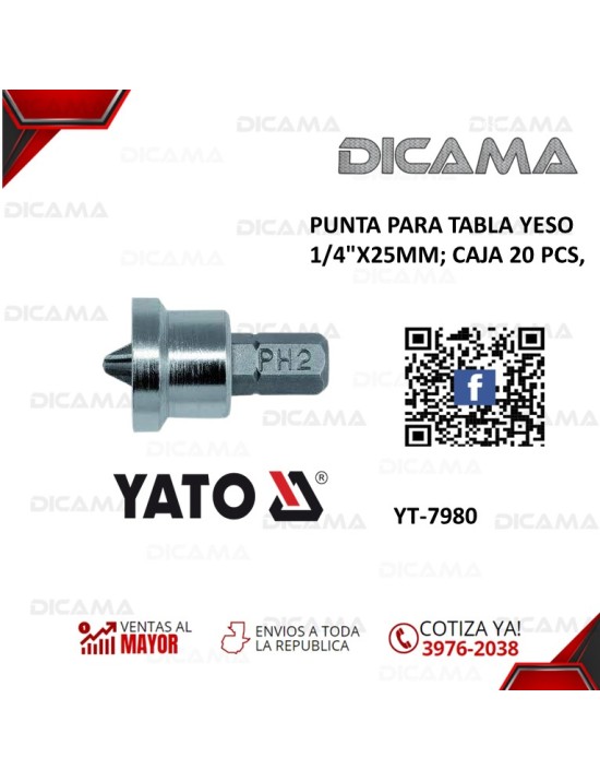 PUNTA PARA TABLA YESO 20 PZAS 1/4"X25MM;