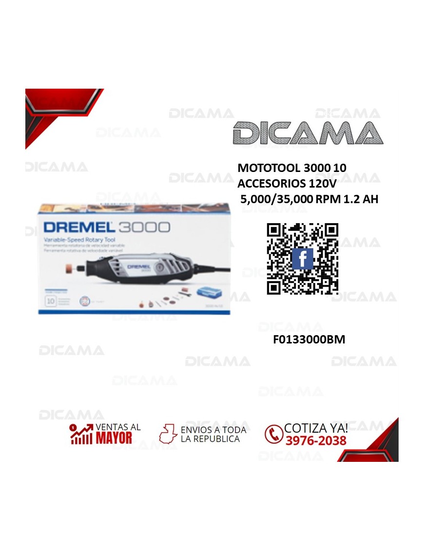 MOTOTOOL 3000 10 ACCESORIOS 120V 5,000/35,000 RPM 1.2 AH