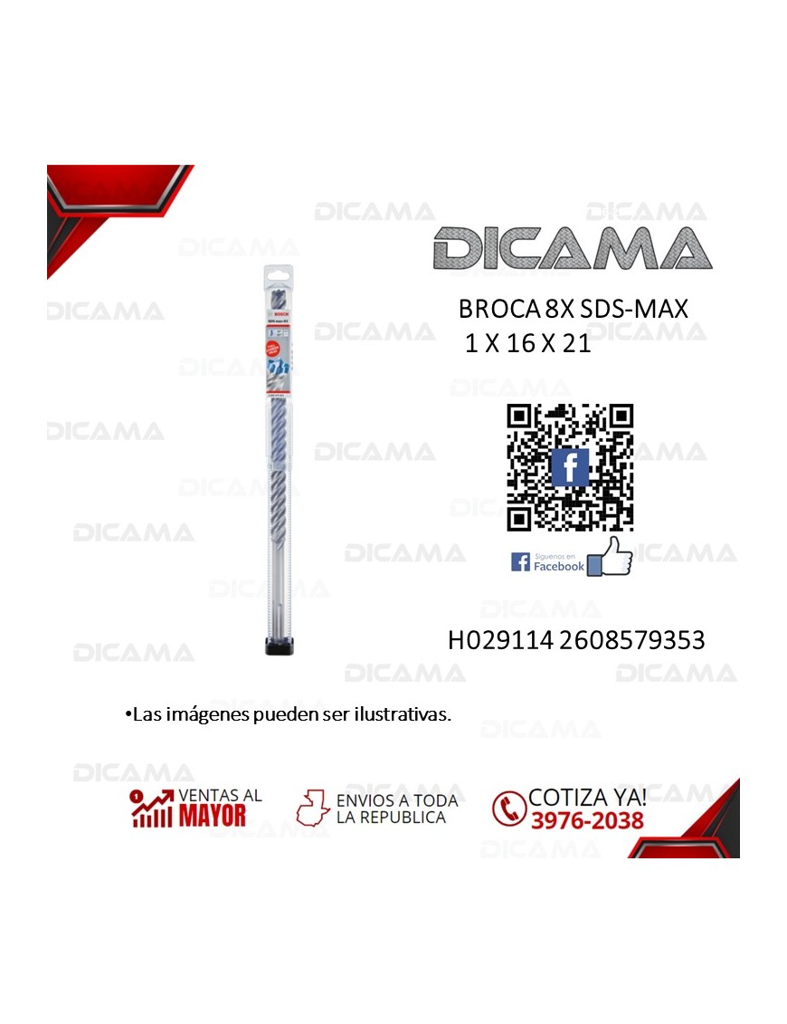 BROCA 8X SDS-MAX 1 X 16 X 21