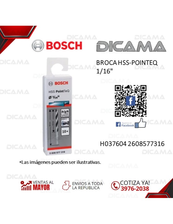 BROCA HSS-POINTEQ   1/16"