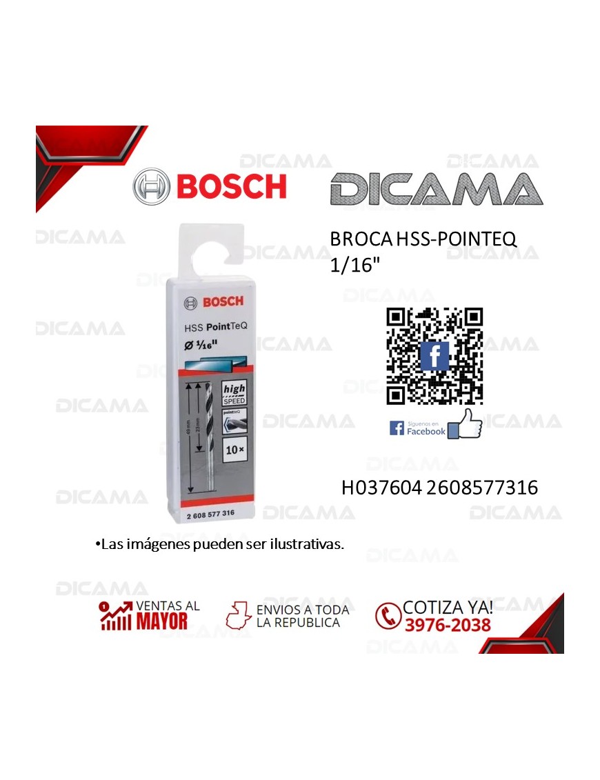 BROCA HSS-POINTEQ   1/16"