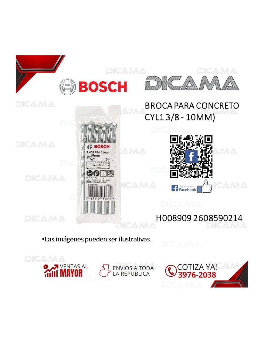 BROCA PARA CONCRETO CYL1 3/8 - 10MM