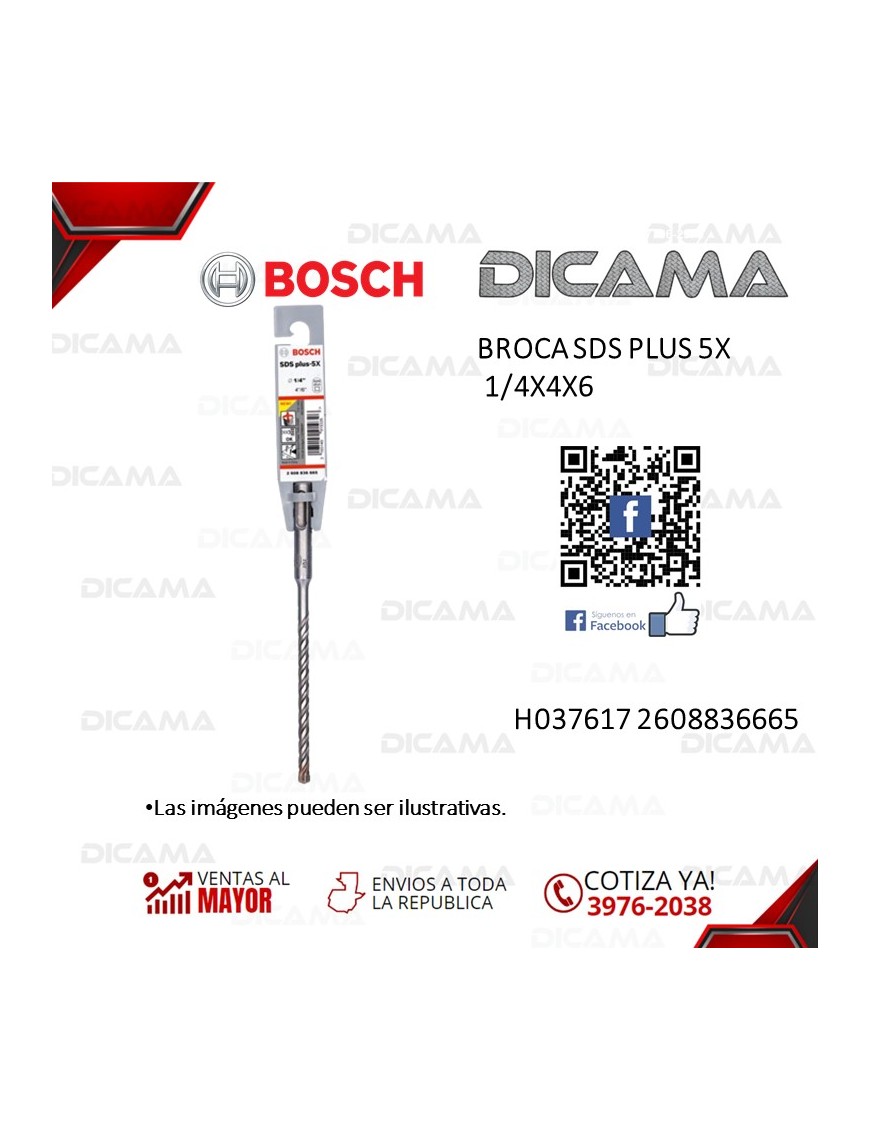 BROCA SDS PLUS 5X   1/4X4X6