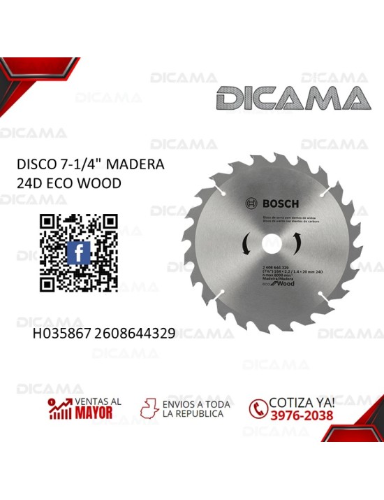 DISCO 7-1/4" MADERA 24D ECO WOOD