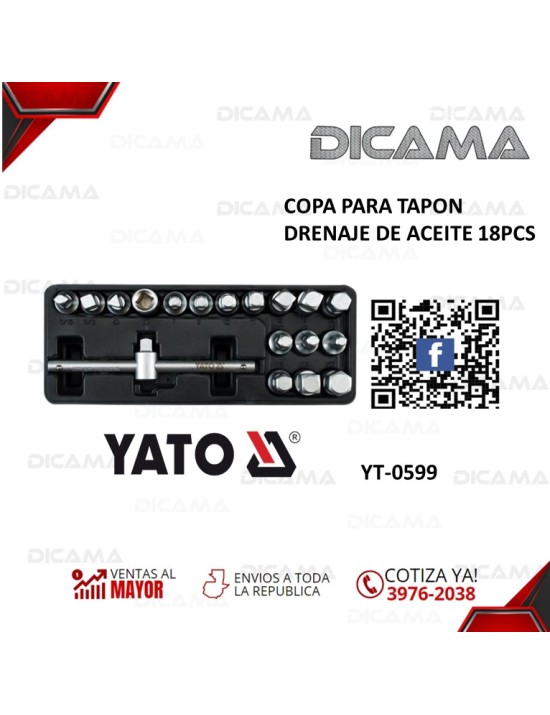COPA PARA TAPON DRENAJE DE ACEITE 18PCS