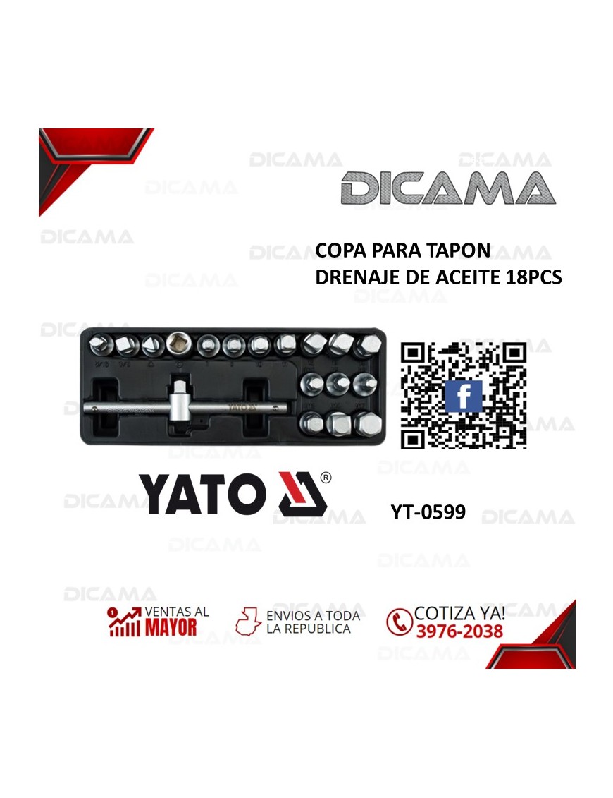 COPA PARA TAPON DRENAJE DE ACEITE 18PCS
