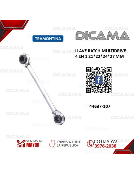 LLAVE RATCH MULTIDRIVE 4 EN 1 21*22*24*27 MM