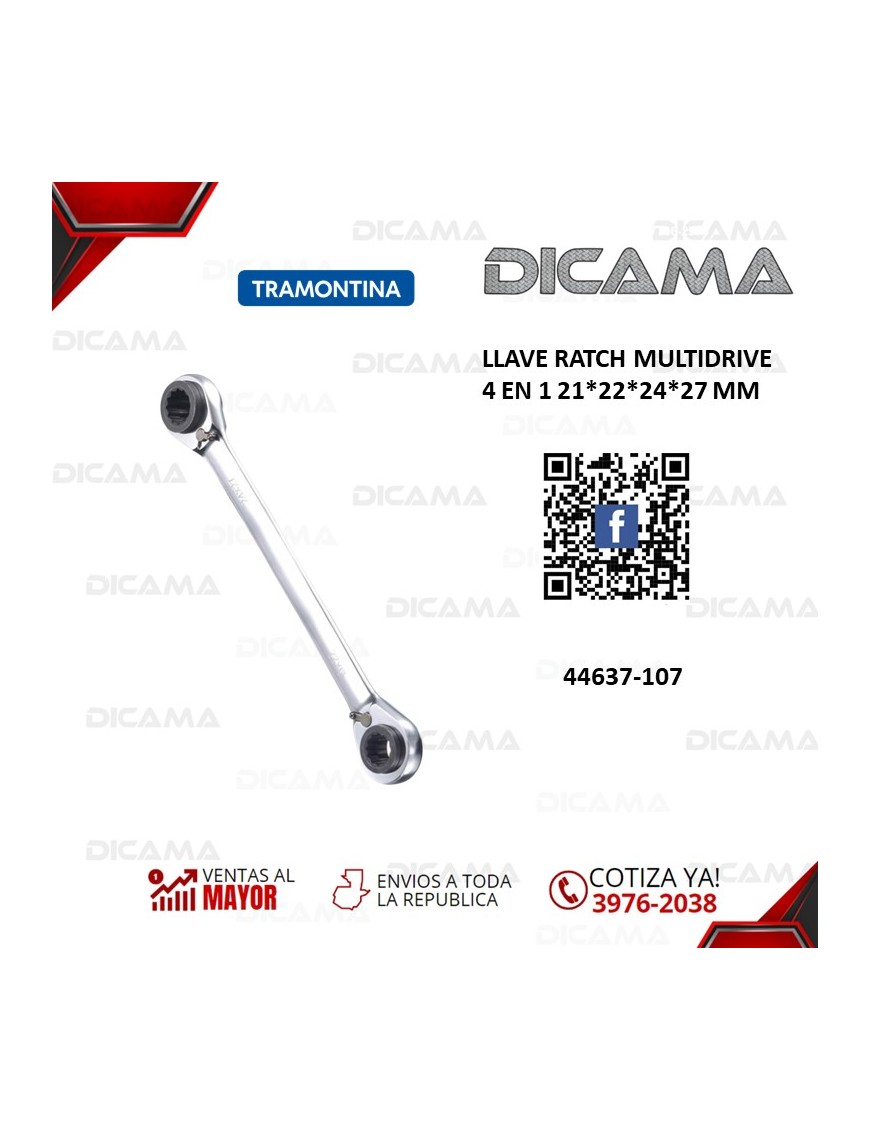 LLAVE RATCH MULTIDRIVE 4 EN 1 21*22*24*27 MM