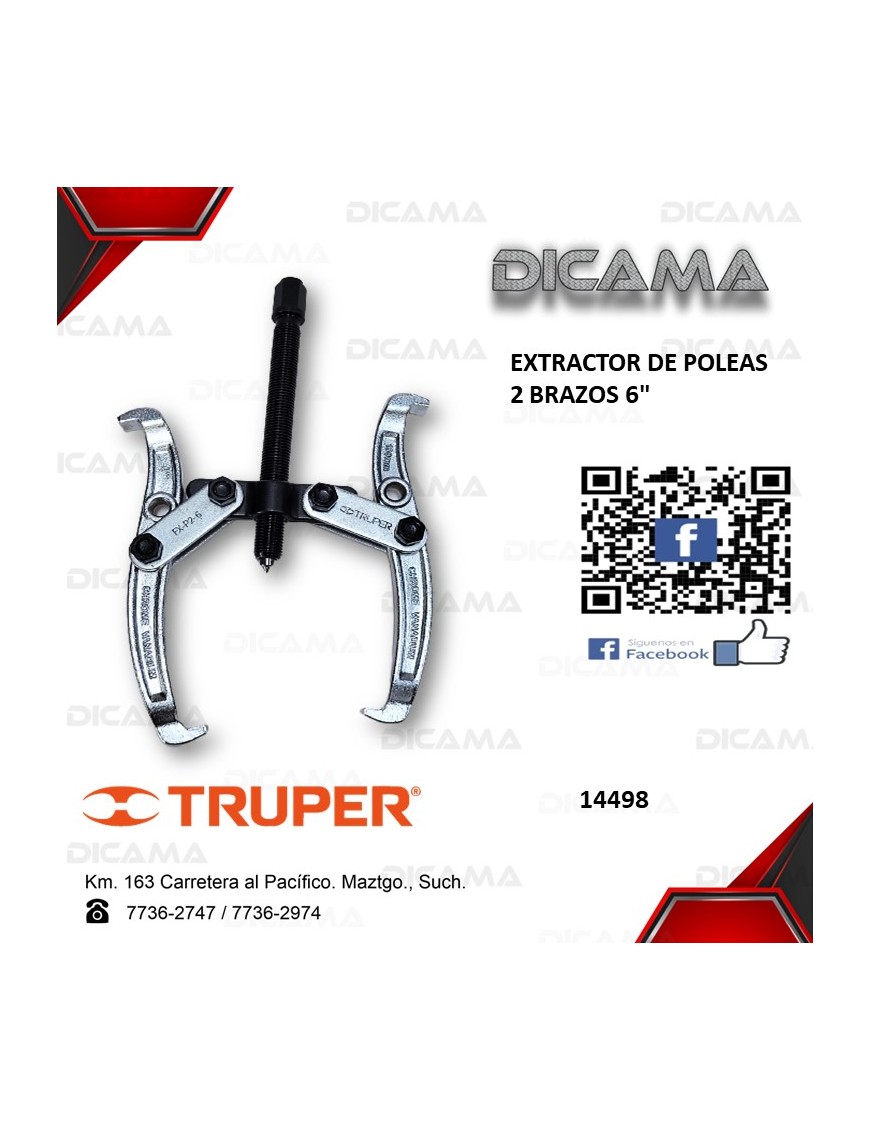 EXTRACTOR DE POLEAS 2 BRAZOS 6"