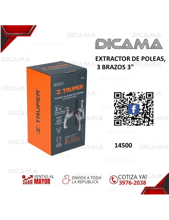 EXTRACTOR DE POLEAS, 3 BRAZOS 3"