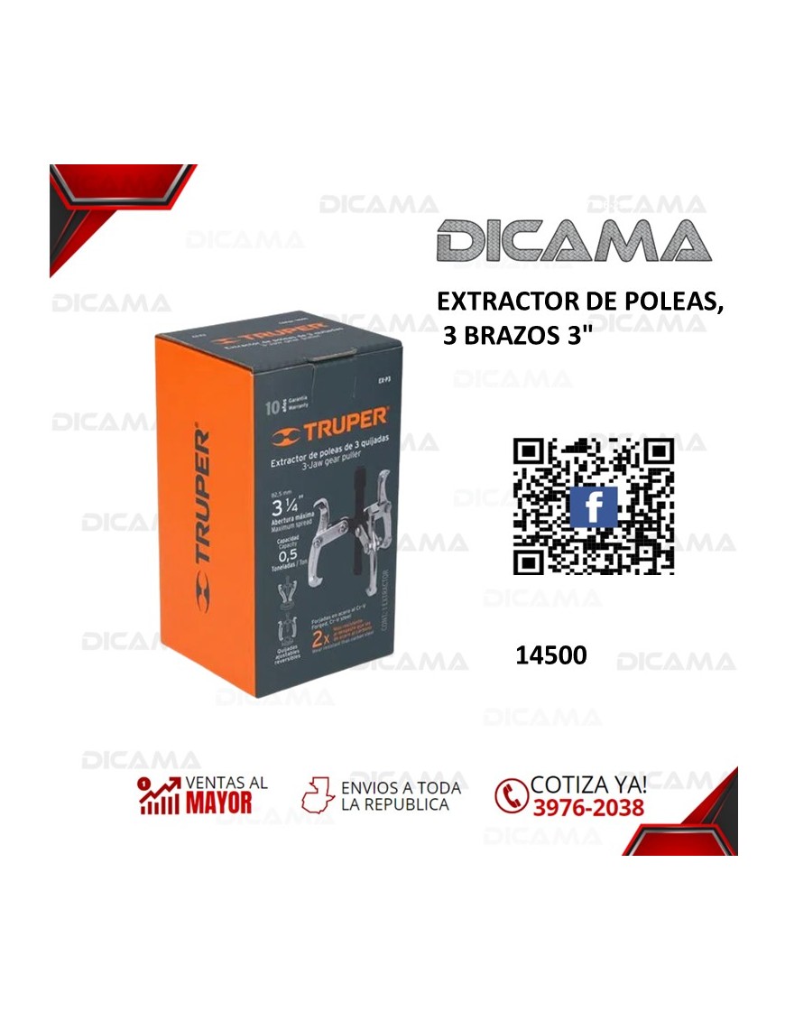 EXTRACTOR DE POLEAS, 3 BRAZOS 3"