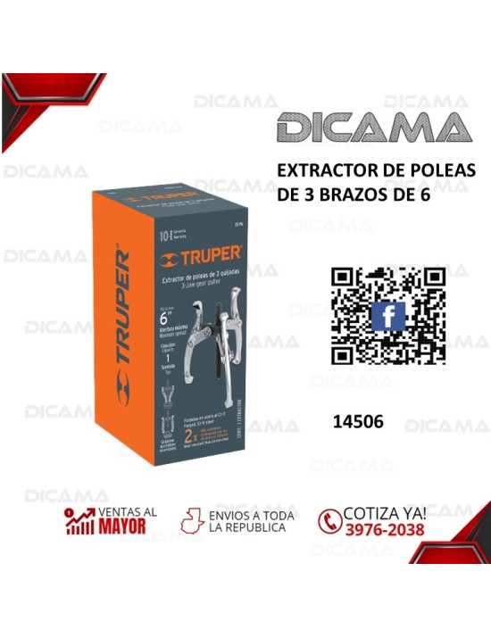 EXTRACTOR DE POLEAS DE 3 BRAZOS DE 6