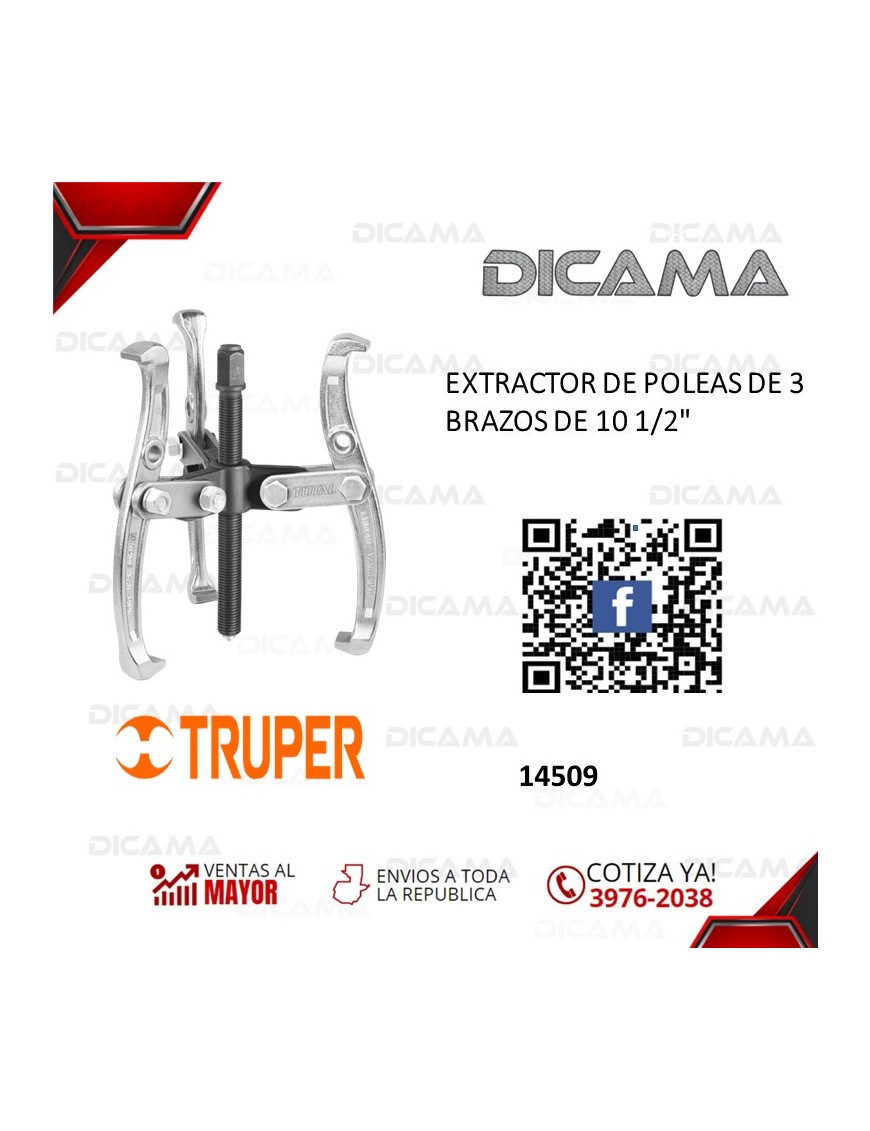 EXTRACTOR DE POLEAS DE 3 BRAZOS DE 10 1/2"