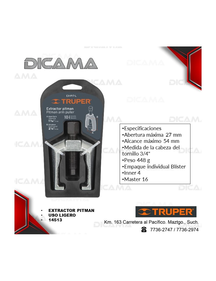 EXTRACTOR PITMAN USO LIGERO