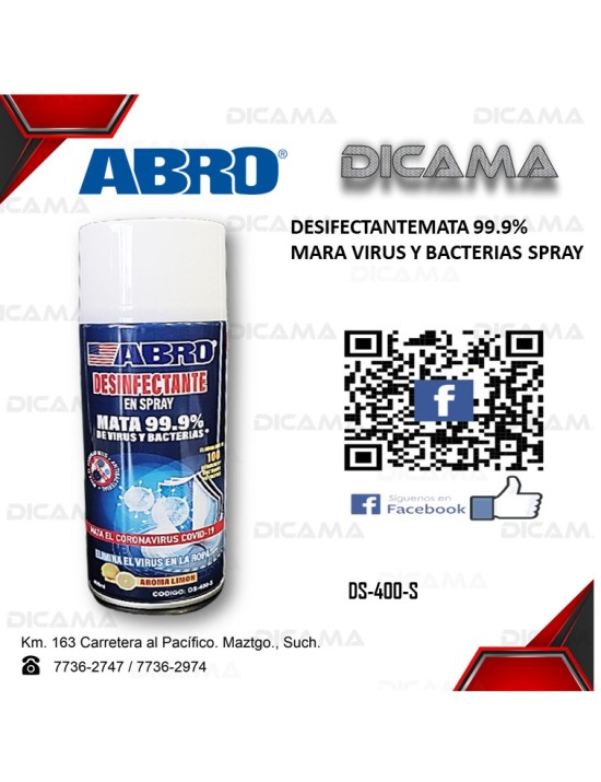 DESIFECTANTEMATA 99.9% MARA VIRUS Y BACTERIAS SPRAY