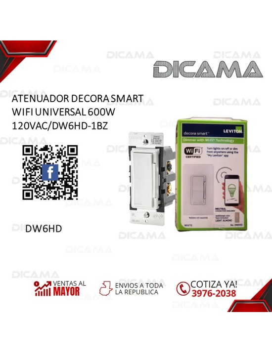 ATENUADOR DECORA SMART WIFI UNIVERSAL 600W 120VAC/DW6HD-1BZ