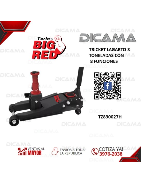 TRICKET LAGARTO 3 TONELADAS CON  8 FUNCIONES
