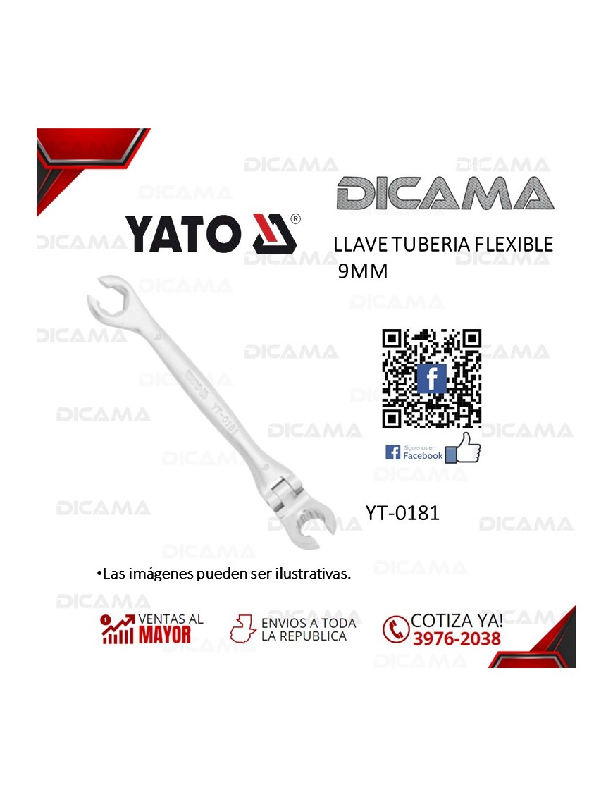 LLAVE TUBERIA FLEXIBLE 9MM