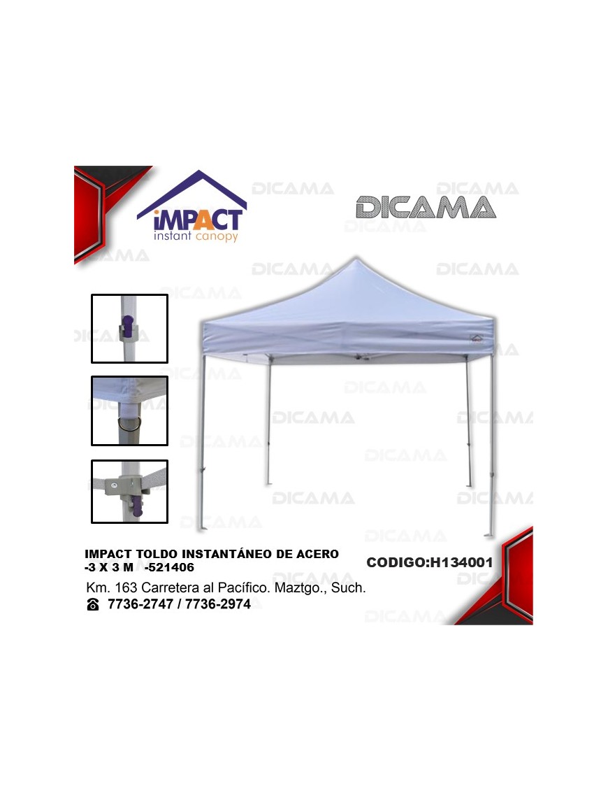 TOLDO BLANCO 3X3 MTS 10X10 PIES