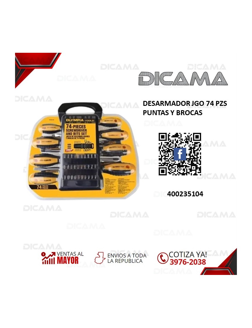 DESARMADOR JGO 74 PZS PUNTAS Y BROCAS