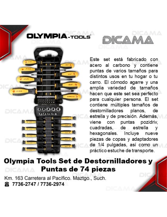 DESARMADOR JGO 74 PZS PUNTAS Y BROCAS