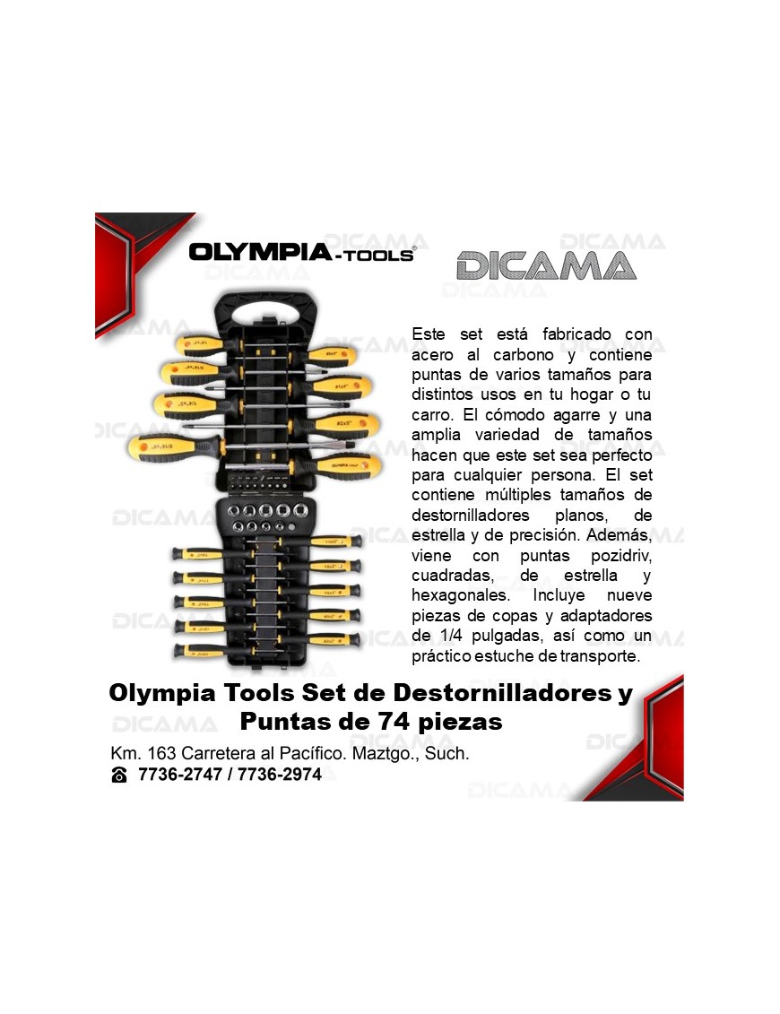 DESARMADOR JGO 74 PZS PUNTAS Y BROCAS