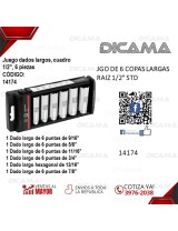 COPAS JUEGO RAIZ 1/2"  6 PZAS 9/16"-7/8"LARGAS STD