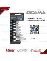 CODO 1/4",3/8",1/2" UNIVERSALES JGO 7 PZAS