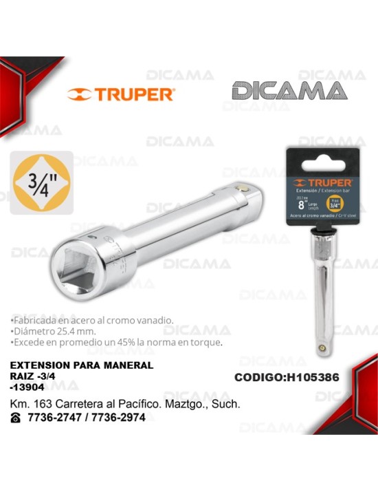 EXTENSION RAIZ 3/4 8"