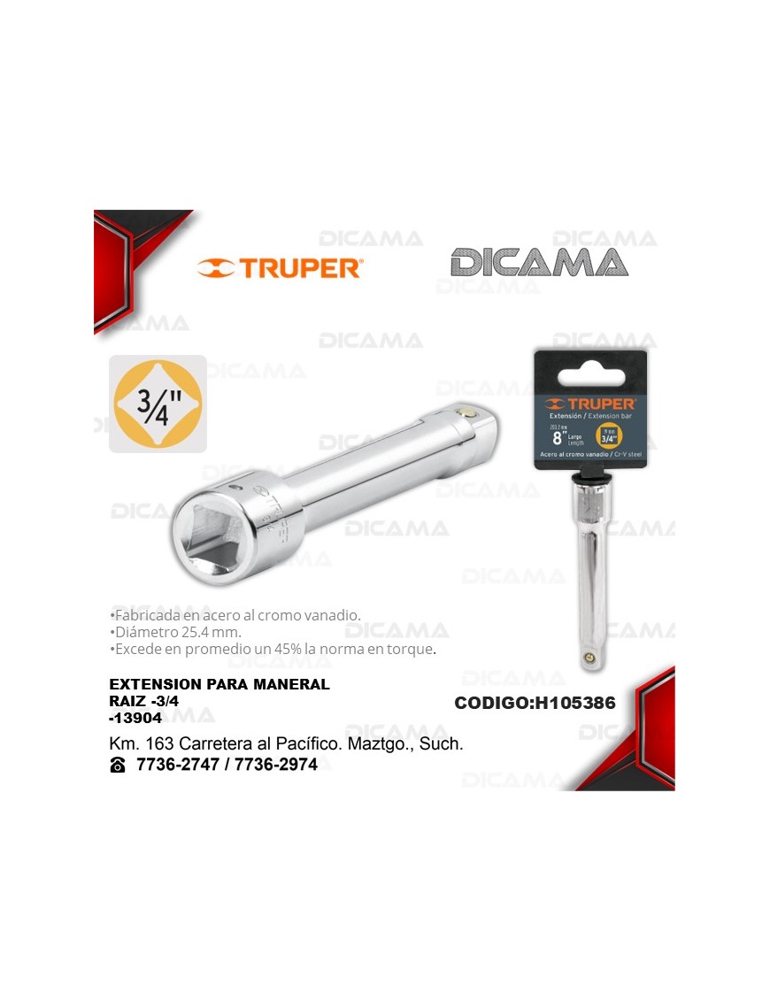 EXTENSION RAIZ 3/4 8"