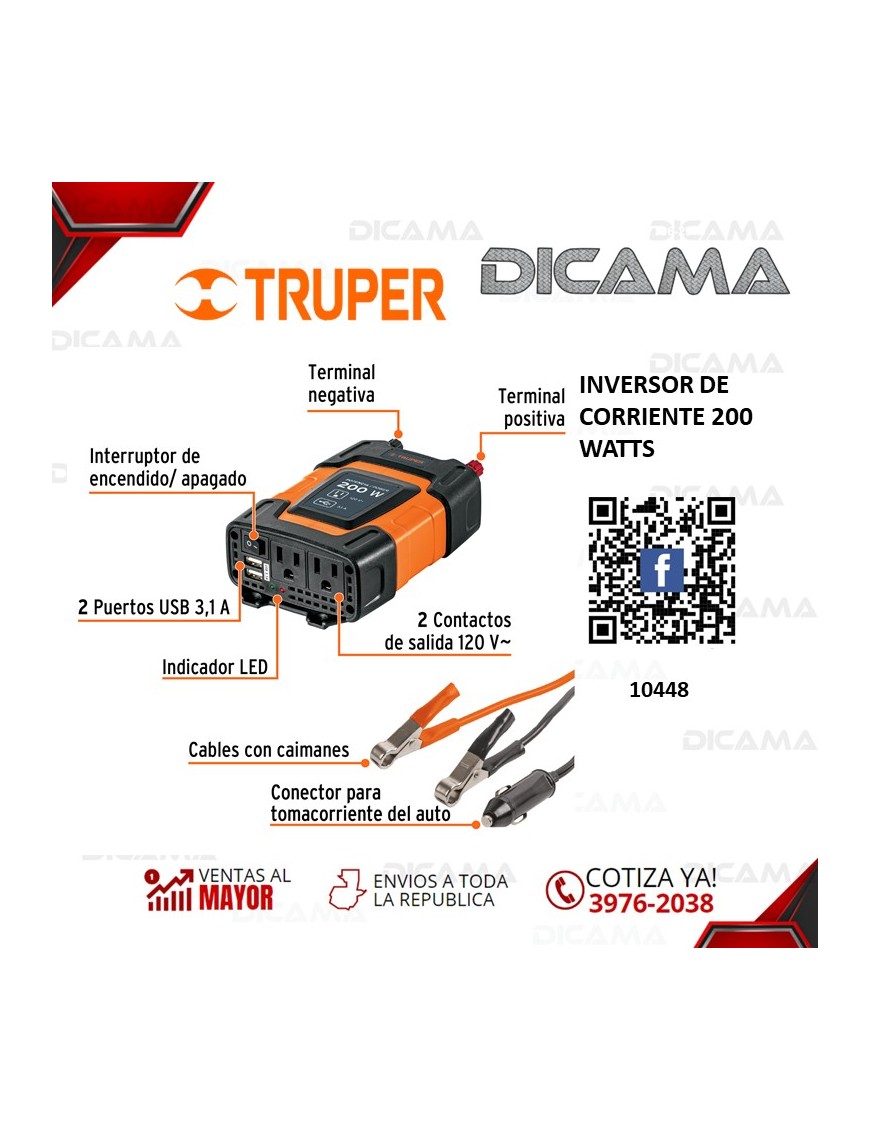 INVERSOR DE CORRIENTE 200 WATTS
