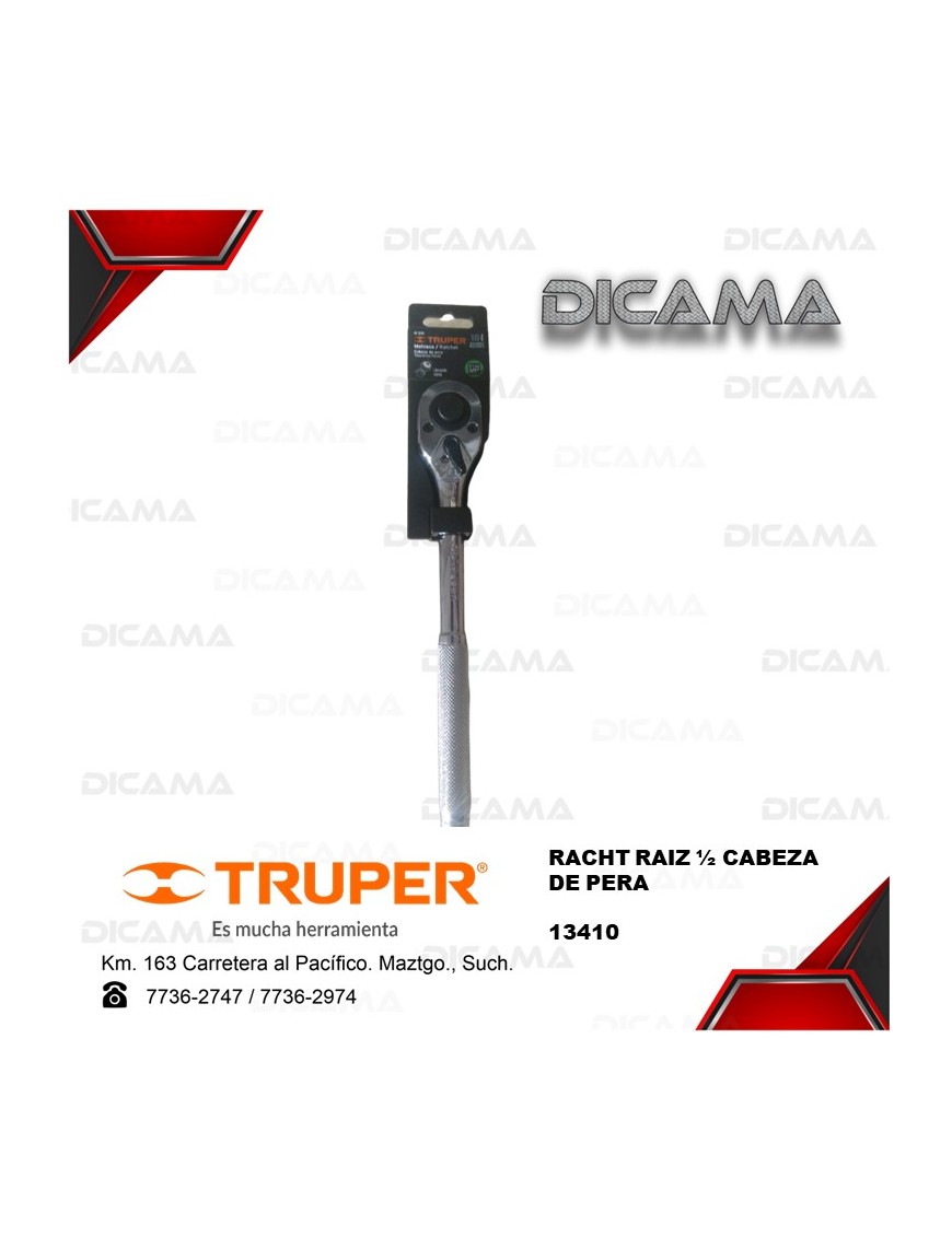 RATCHET RAIZ 1/2" 10" CABEZA DE PERA